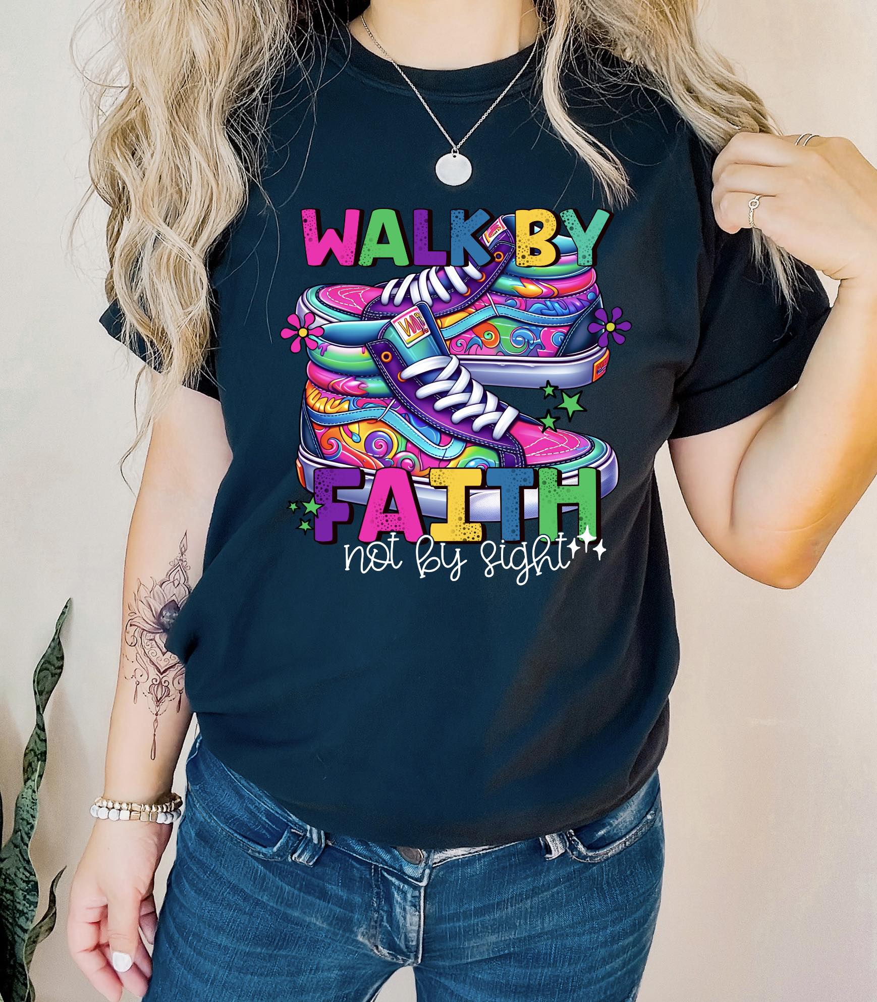 Walk by Faith not by sight-White Font-Complete